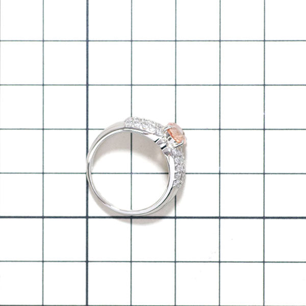 Pt900 ファンシーカラ―サファイア ダイヤモンド リング 1.702ct D0.80ct