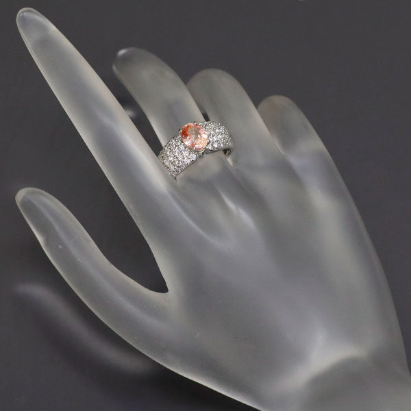 Pt900 ファンシーカラ―サファイア ダイヤモンド リング 1.702ct D0.80ct