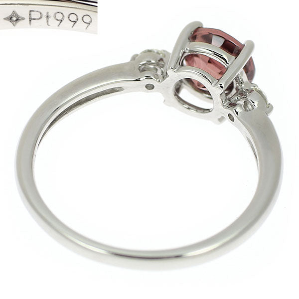 GSTV Pt999 Pink Zircon Diamond Ring 1.30ct D0.06ct 