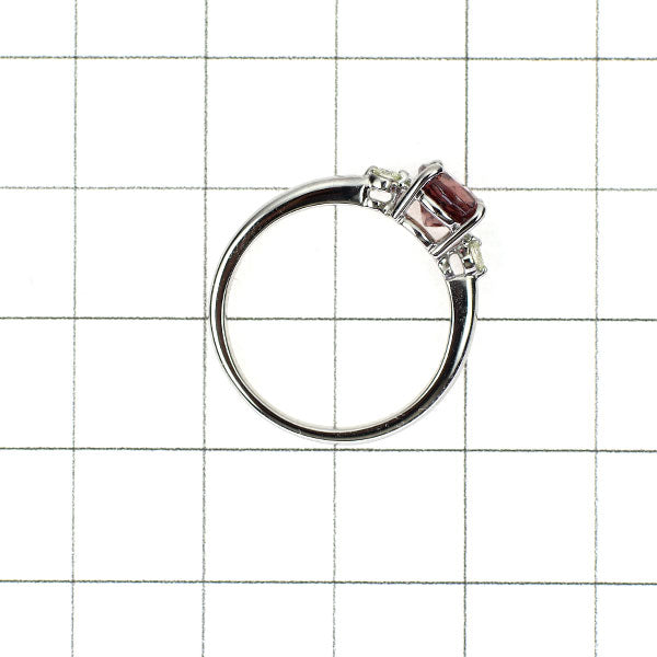 GSTV Pt999 Pink Zircon Diamond Ring 1.30ct D0.06ct 