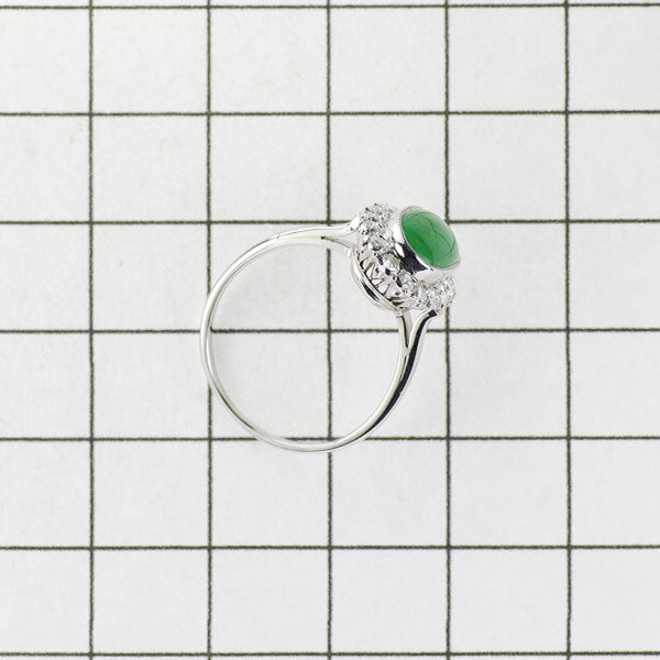 Pt650 Jade Diamond Ring 