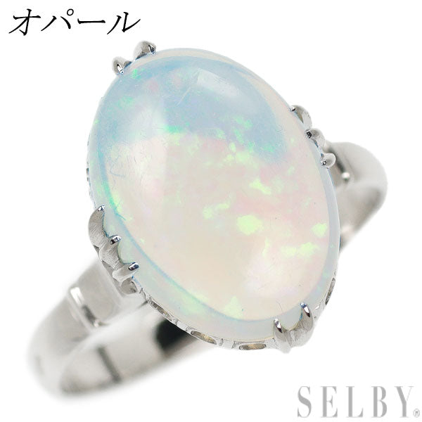 K14WG Opal Ring, Vintage Product with Senbon-Okashi 