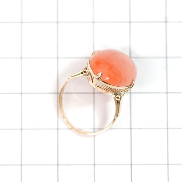 K18PG Coral Ring, Vintage Product, Senbon-kashi 