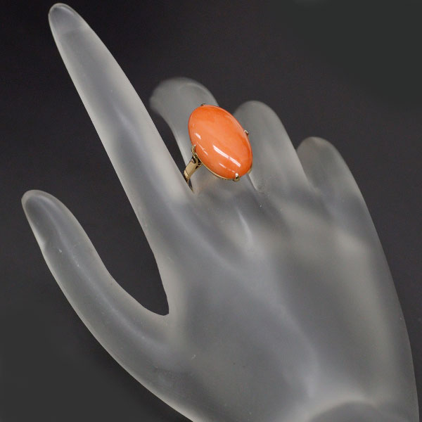 K18PG Coral Ring, Vintage Product, Senbon-kashi 