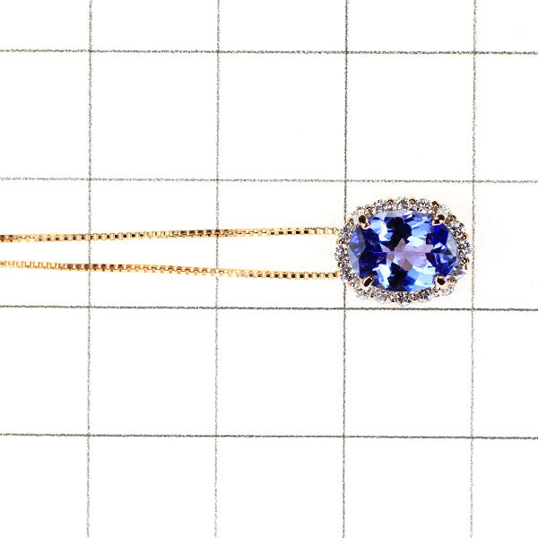 K18PG Tanzanite Diamond Pendant Necklace 1.00ct D0.25ct 