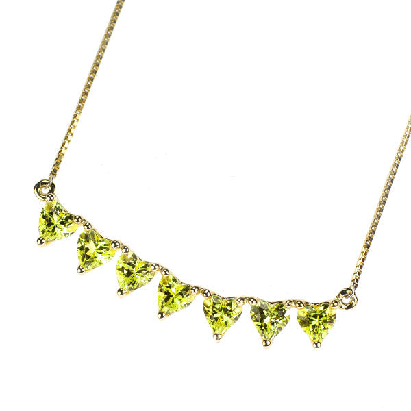 K18YG Heart Shape Canary Yellow Tourmaline Pendant Necklace 1.03ct 