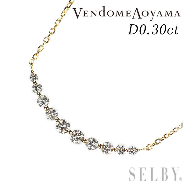 Vendome Aoyama K18YG Diamond Pendant Necklace 0.30ct 