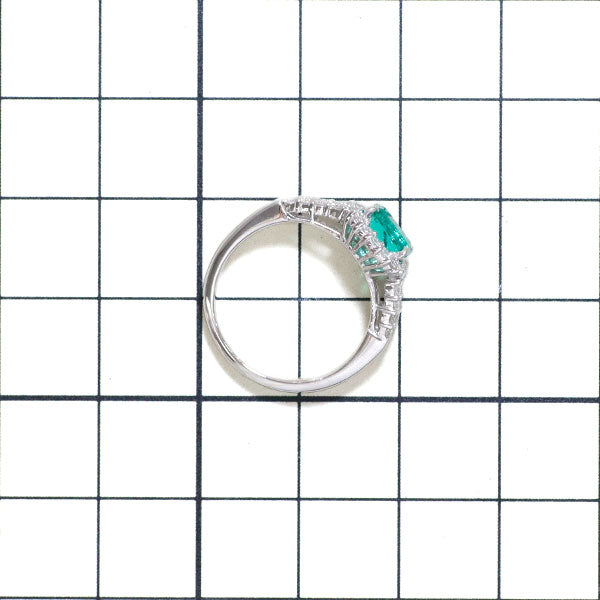 Pt900 Emerald Diamond Ring 0.61ct D0.36ct 