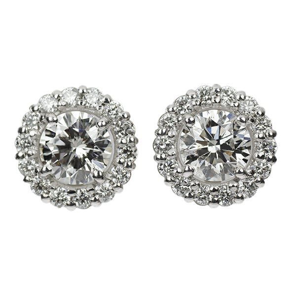 New Pt900 Diamond Earrings 0.603ct G SI1-2 VG/G D0.20ct [Escore] 