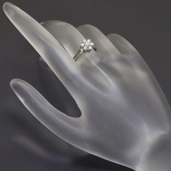 MIKIMOTO Pt950 Diamond Ring 0.34ct Flower 