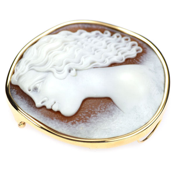 Carlo Parlati K18YG Shell Cameo Brooch and Pendant 