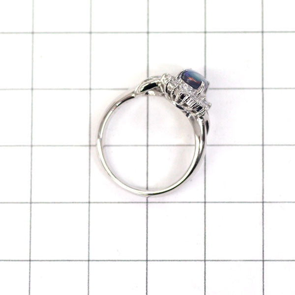 Pt900 ブラックオパール ダイヤモンド リング 0.62ct D0.47ct