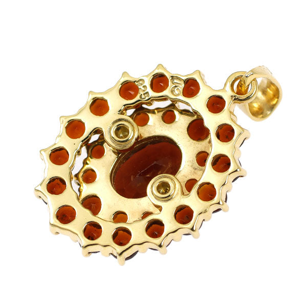 Rokuzan SV/Gold Plated Bohemian Garnet Pendant 8.70ct Vintage Jewelry 