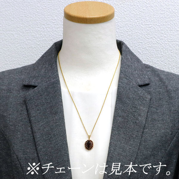 碌山 SV/金メッキ ボヘミアン ガーネット ペンダントトップ 8.70ct ヴィンテージジュエリー