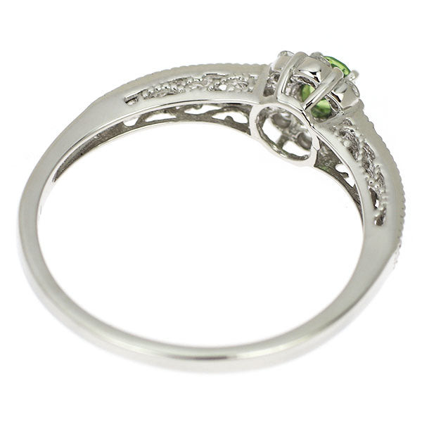 Pt900 Demantoid Garnet Diamond Ring 0.16ct D0.22ct Rare 