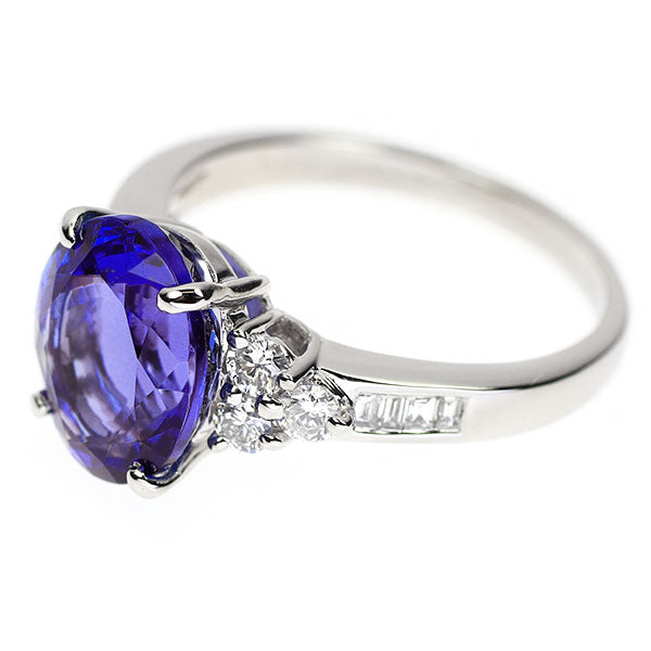 Pt900 Tanzanite Diamond Ring 5.15ct D0.55ct 