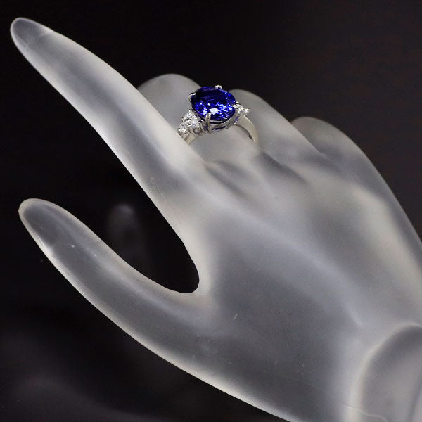 Pt900 Tanzanite Diamond Ring 5.15ct D0.55ct 