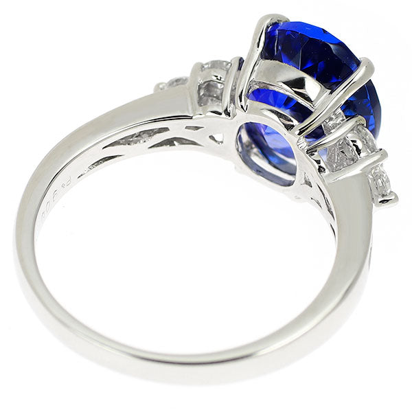 Pt900 Tanzanite Diamond Ring 5.15ct D0.55ct 