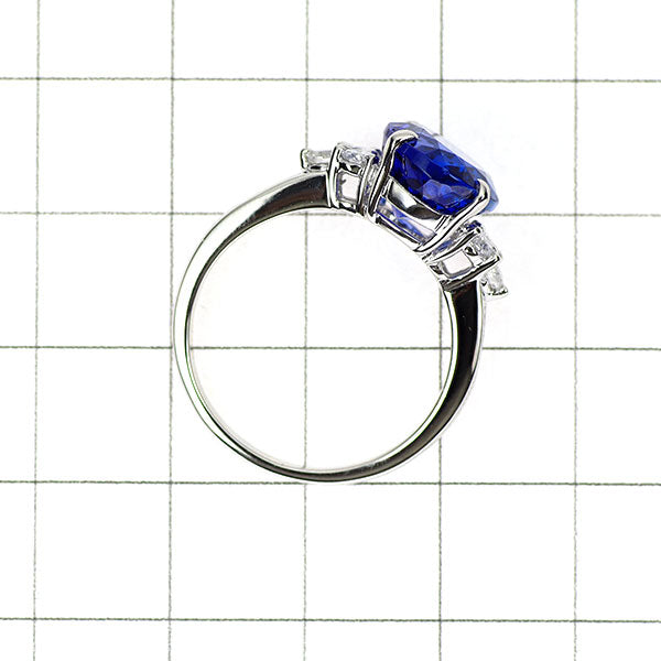 Pt900 Tanzanite Diamond Ring 5.15ct D0.55ct 