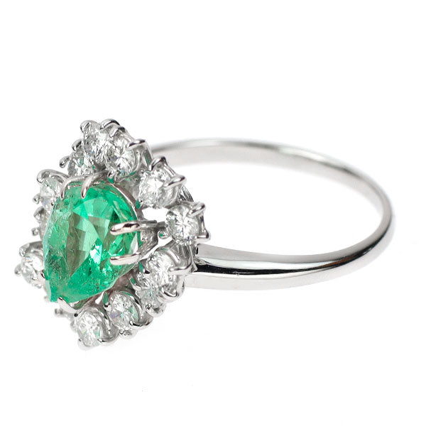 K18WG Emerald Diamond Ring 1.688ct D1.20ct 