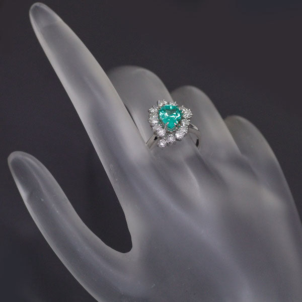 K18WG Emerald Diamond Ring 1.688ct D1.20ct 