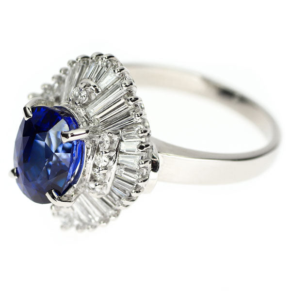 Pt900 Sapphire Diamond Ring 2.91ct D0.995ct 