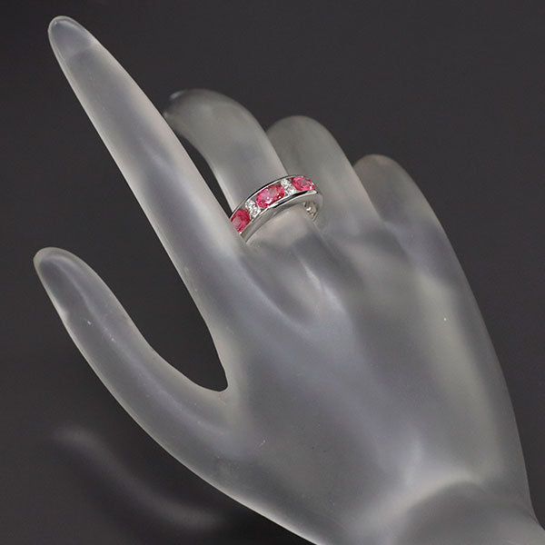 K18WG Pink Sapphire Diamond Ring 1.29ct D0.12ct 