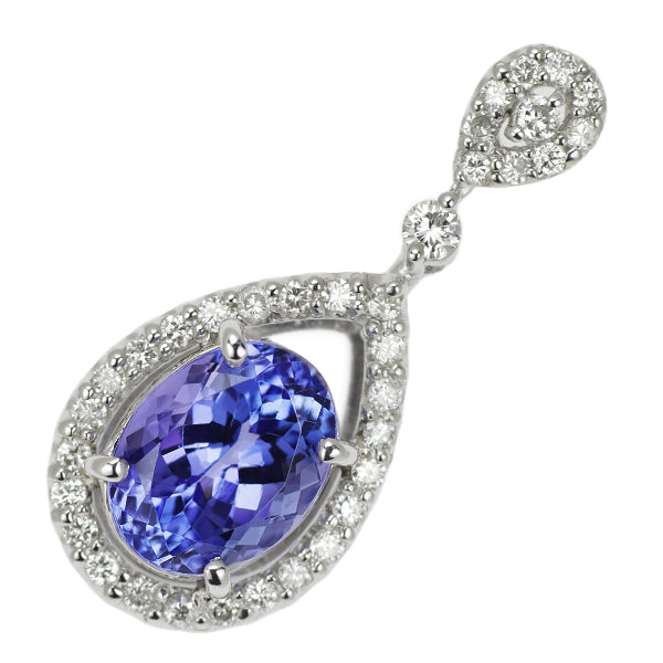 Pt900 Tanzanite Diamond Pendant 2.33ct D0.30ct 