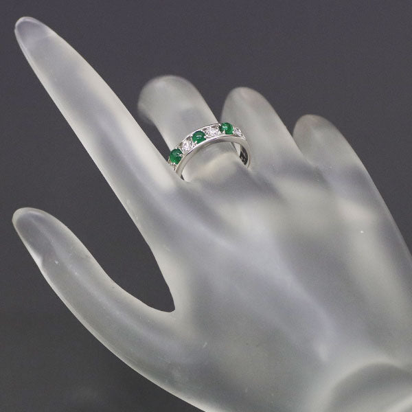 Pt900 Emerald Diamond Ring 0.40ct D0.16ct 