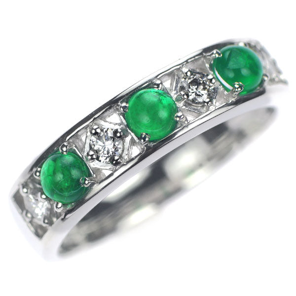 Pt900 Emerald Diamond Ring 0.40ct D0.16ct 