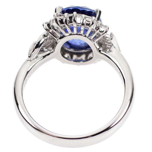 Pt900 Sapphire Diamond Ring 3.70ct D0.52ct 