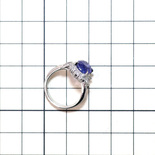 Pt900 Sapphire Diamond Ring 3.70ct D0.52ct 