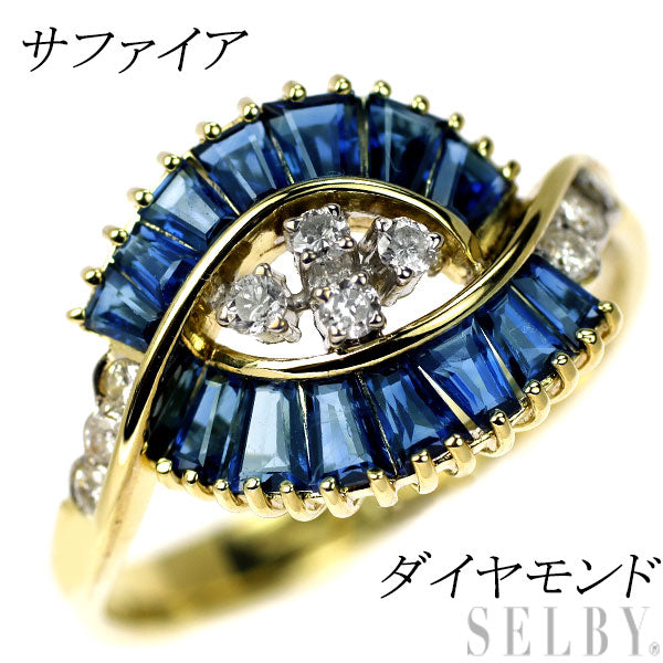 K14YG/WG Sapphire Diamond Ring 