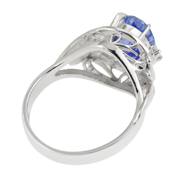 Pt850 Sapphire Diamond Ring 2.60ct 