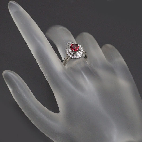 Pt900 Ruby Diamond Ring 0.54ct D1.05ct 