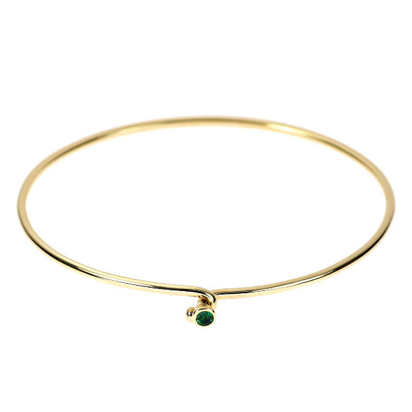 Tiffany K14YG Emerald Bangle Double Hook 