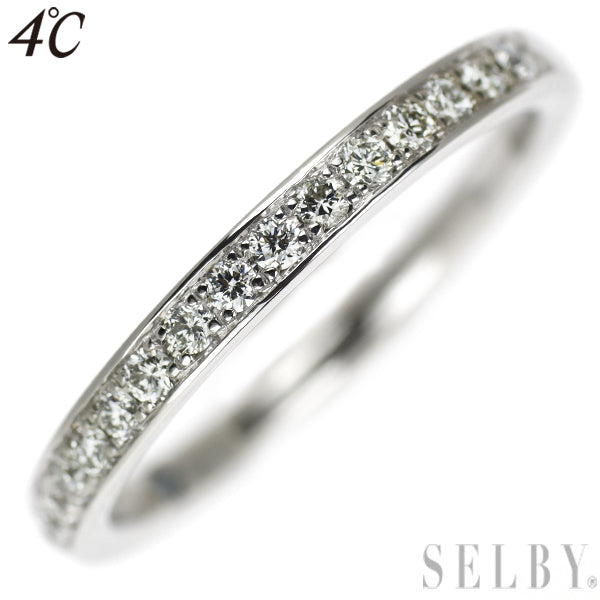 4℃ Pt950 Diamond Ring Half Eternity