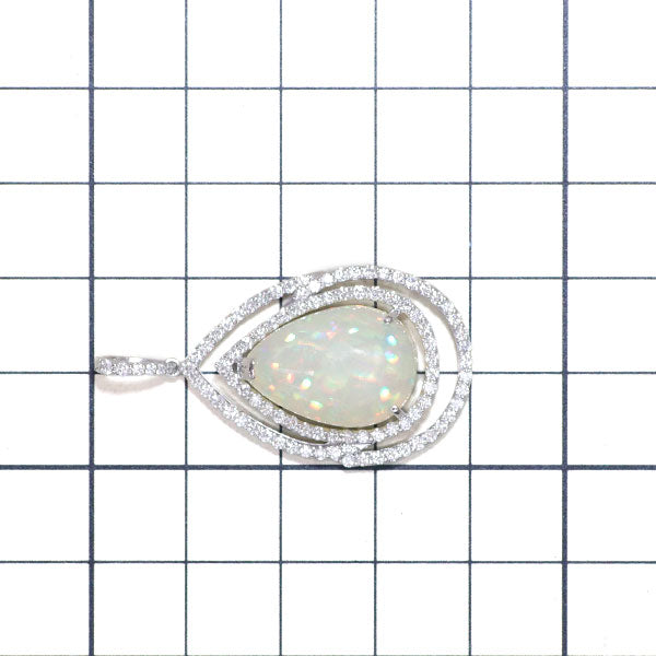 Pt900 オパール ダイヤモンド ペンダントトップ 9.58ct D1.10ct