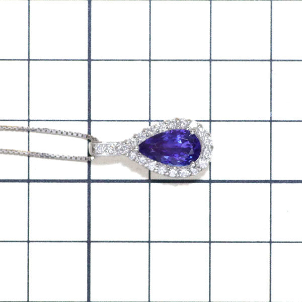 Pt Tanzanite Diamond Pendant Necklace 2.02ct D0.41ct 