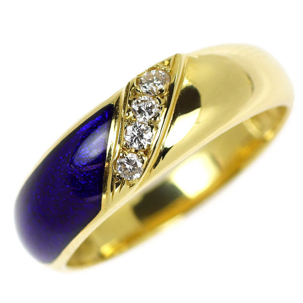 MIKIMOTO Enamel/K18YG Diamond Ring 