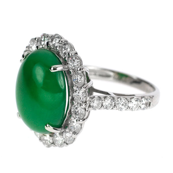 Pt950 Jade Diamond Ring 8.461ct D1.99ct 