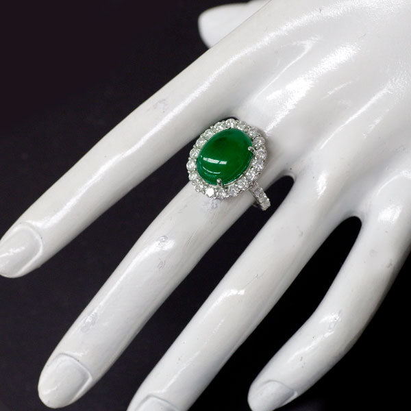 Pt950 Jade Diamond Ring 8.461ct D1.99ct 