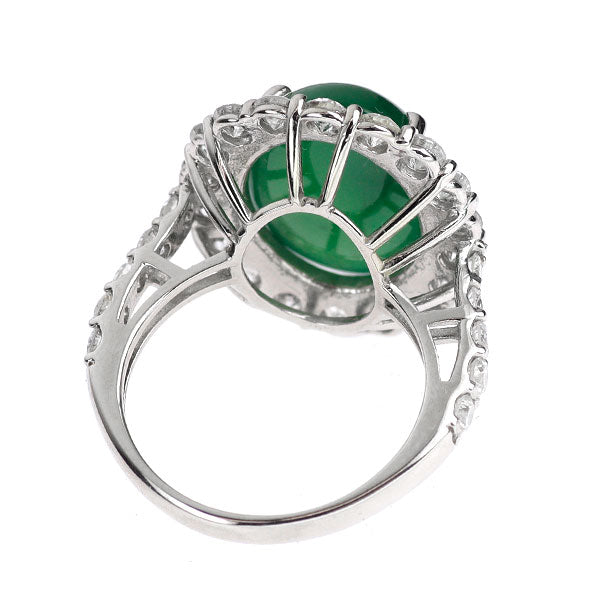 Pt950 Jade Diamond Ring 8.461ct D1.99ct 