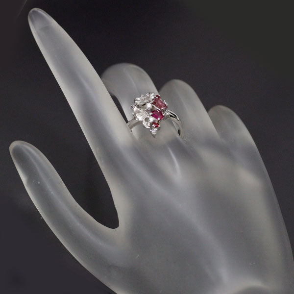 Yasuyuki Matsuzawa K18WG Ruby/Pink Sapphire Diamond Ring 0.71ct D0.11ct 