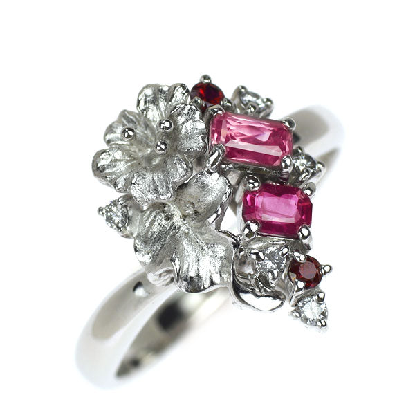 Yasuyuki Matsuzawa K18WG Ruby/Pink Sapphire Diamond Ring 0.71ct D0.11ct 