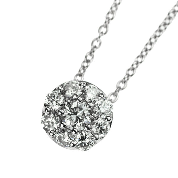 Ponte Vecchio K18WG Diamond Pendant Necklace 0.63ct Flower 