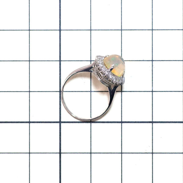 Pt850 Opal Diamond Ring Vintage Product Senbon Watermark 