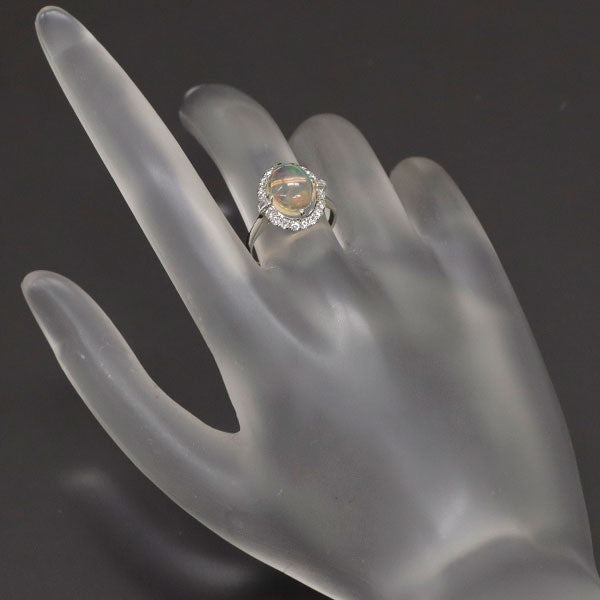 Pt850 Opal Diamond Ring Vintage Product Senbon Watermark 