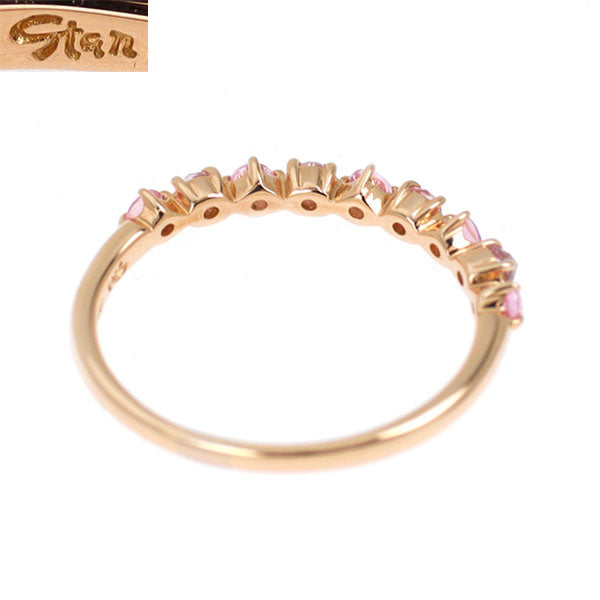 Star Jewelry K18PG Pink Sapphire Ring Half Eternity 