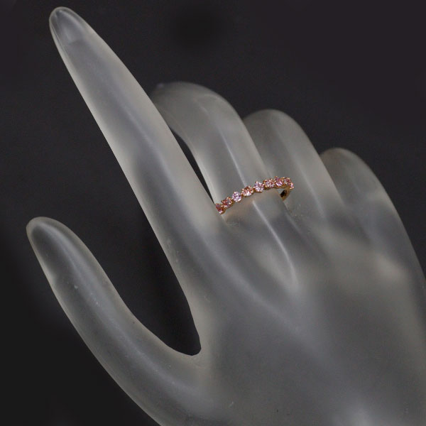 Star Jewelry K18PG Pink Sapphire Ring Half Eternity 